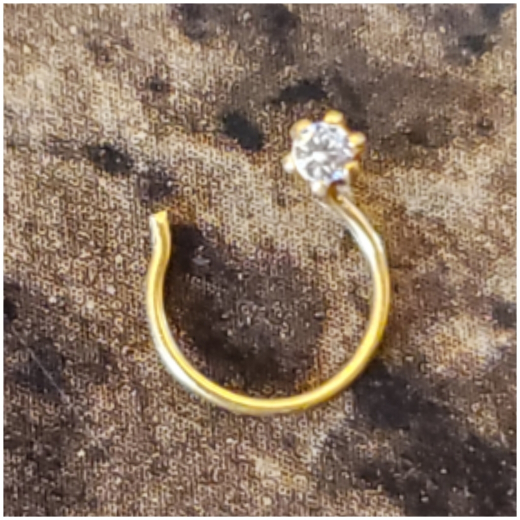 Genuine 14k Solid Gold White Sapphire Nose Screw